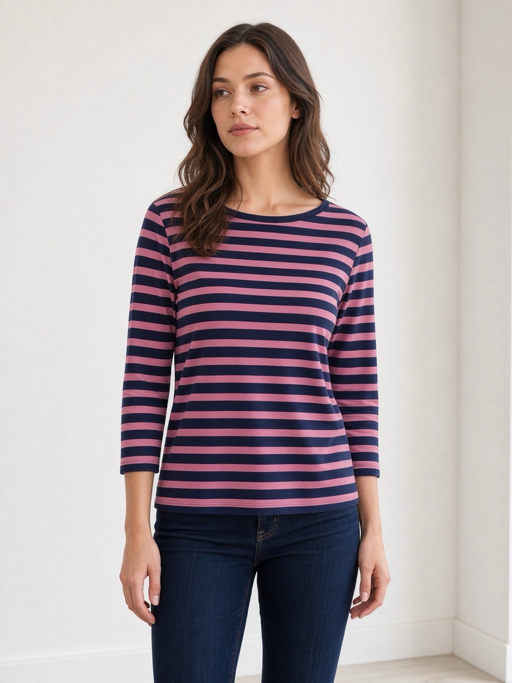 Hatley 100% Solid Cotton Striped T-Shirt Back Zipper Detail